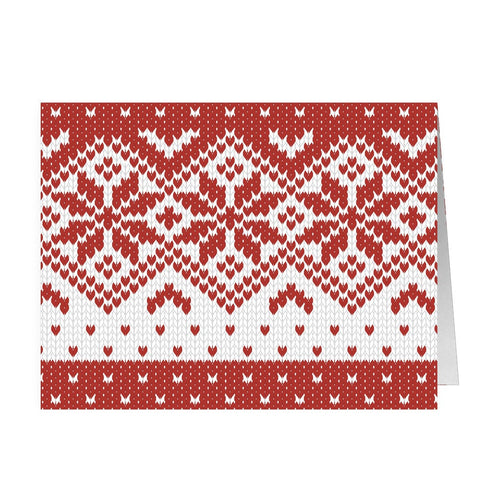 Set of 10 | Nordic Knitting Notecards Knitting Note Cards Ski Sweater Notecards Winter Cards, Christmas Cards, gift for knitter, knit gift